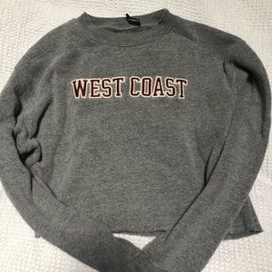 Dark gray cropped crew neck